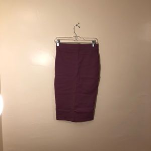 Slim Fit High Waisted Stretchy Plum Skirt